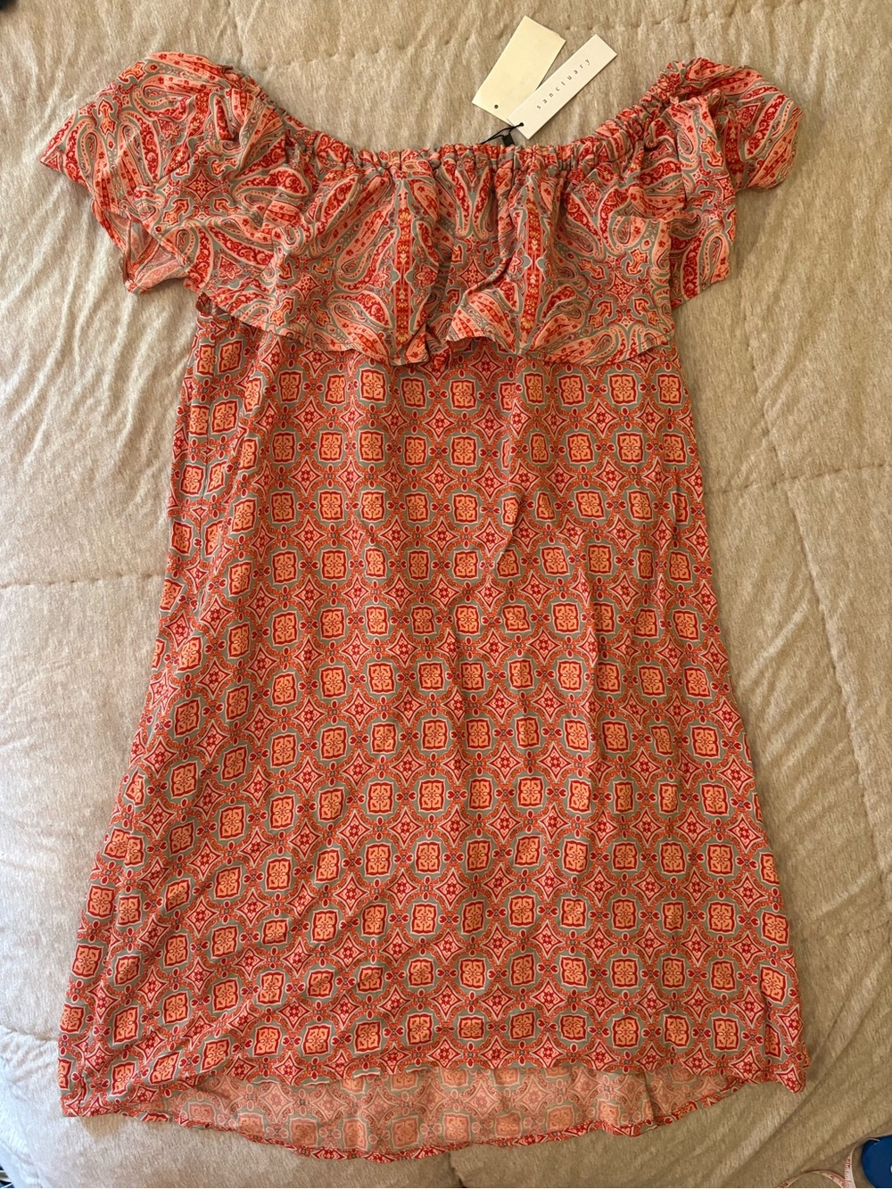 Orange patterned dress